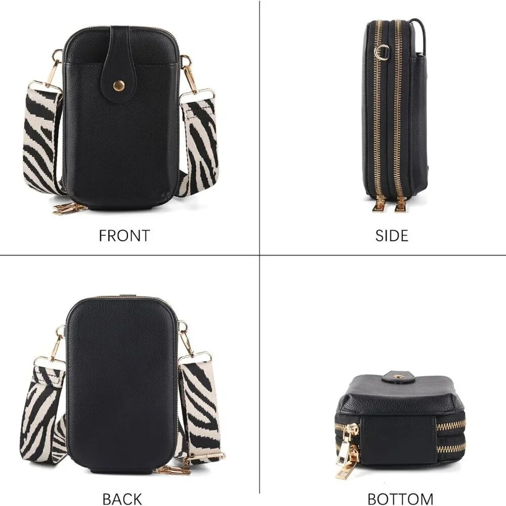 Small Faux Leather Crossbody Bag Women Travel Phone Wallet with Card Slots